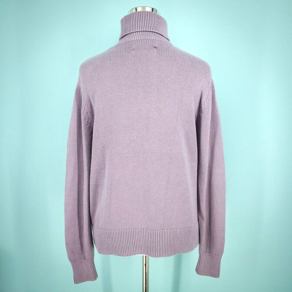 TNA Aritzia Size 2XS XXS Purple York Turtleneck Long Sleeve Cotton Knit Sweater - Picture 2 of 6